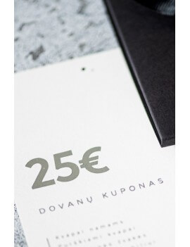 25 EUR vertės popierinis dovanų kuponas