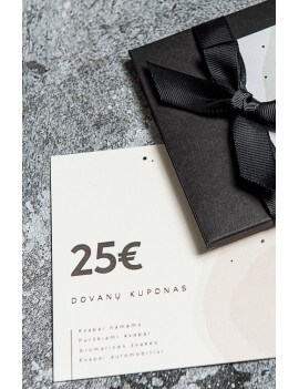 25 EUR vertės popierinis dovanų kuponas